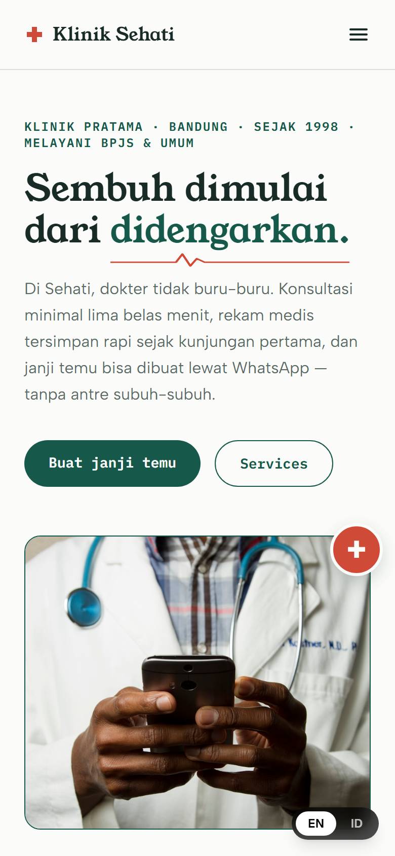 Klinik Detak — tampilan HP