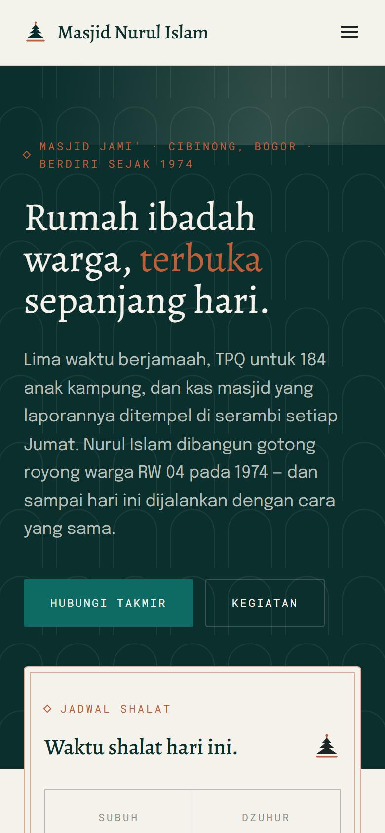 Masjid Serambi — tampilan HP